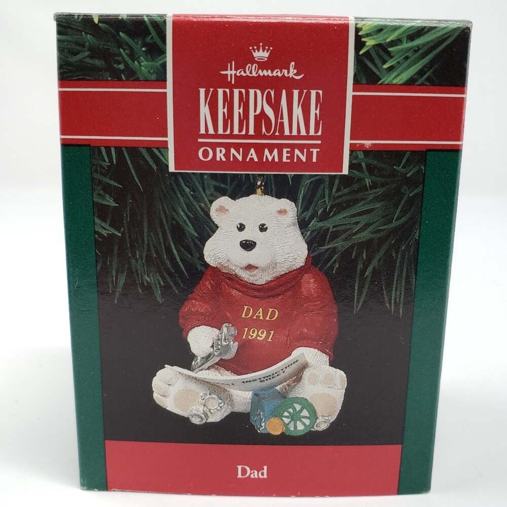 Hallmark 1991 Dad Handcrafted Keepsake Holiday Christmas Ornament